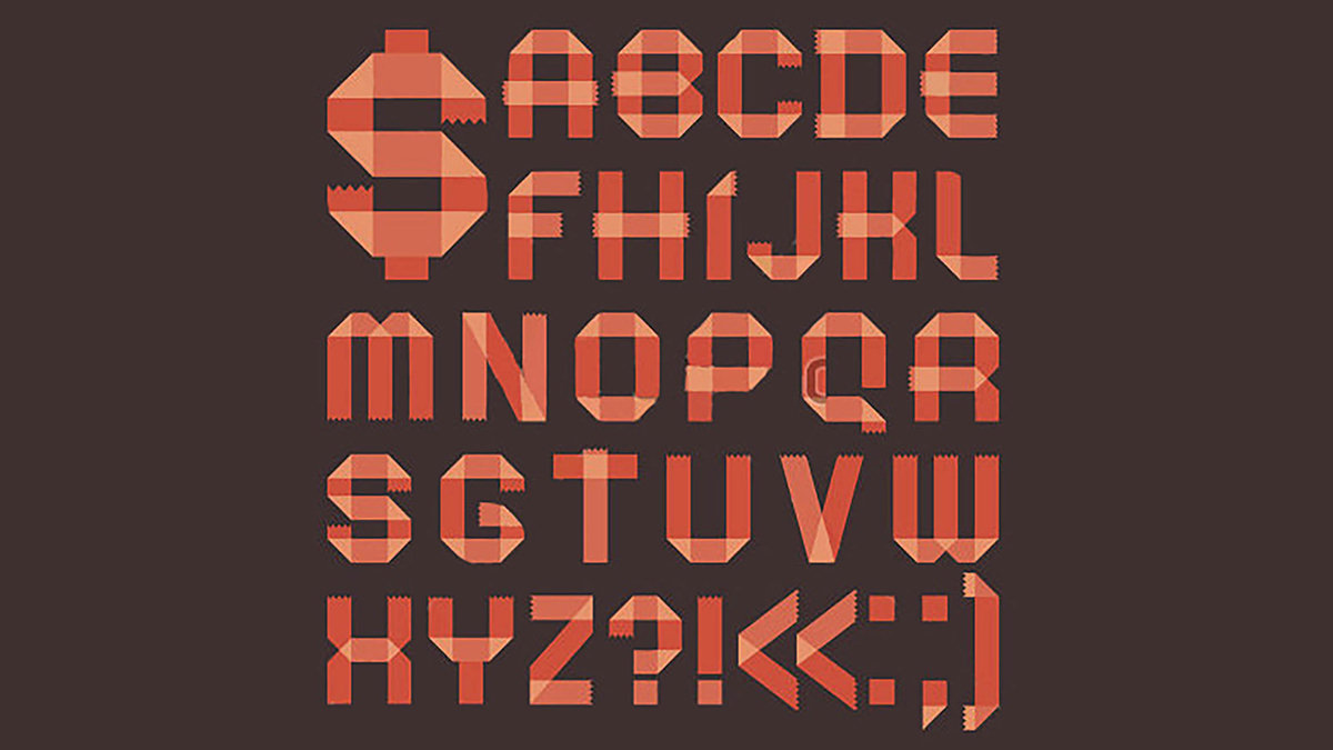 Font from Reddish Scotch Tape