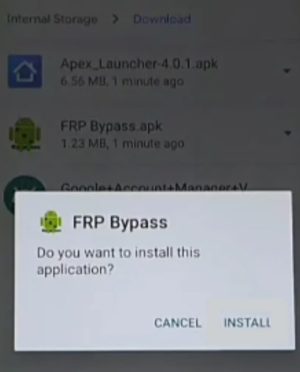 FRP Bypass APK Settings