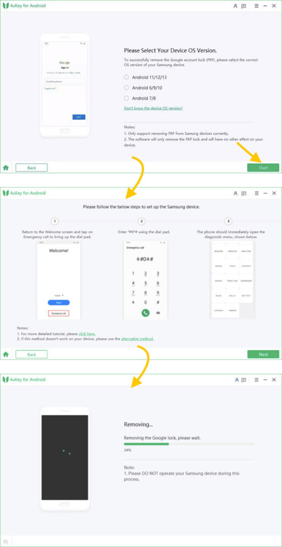 Verify OS version screen