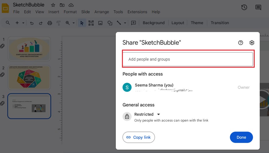collaborate real time google slides