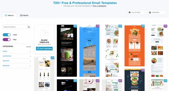 Free HTML email template library by Bee Free