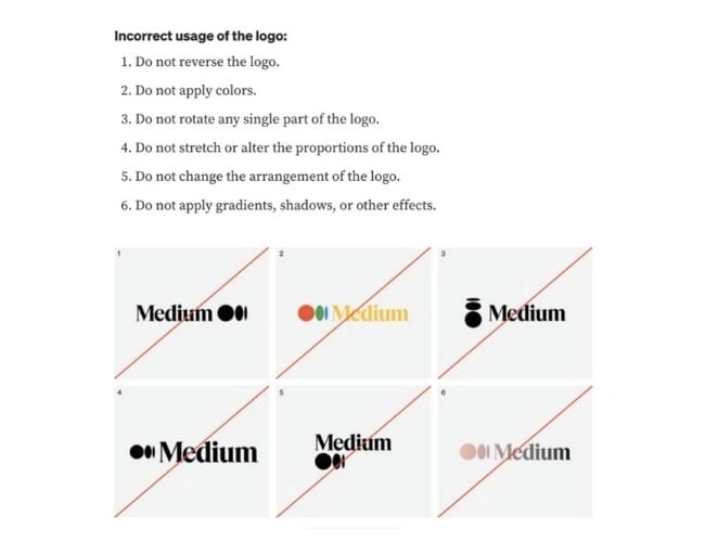 examples of incorrect usage of Medium's logo