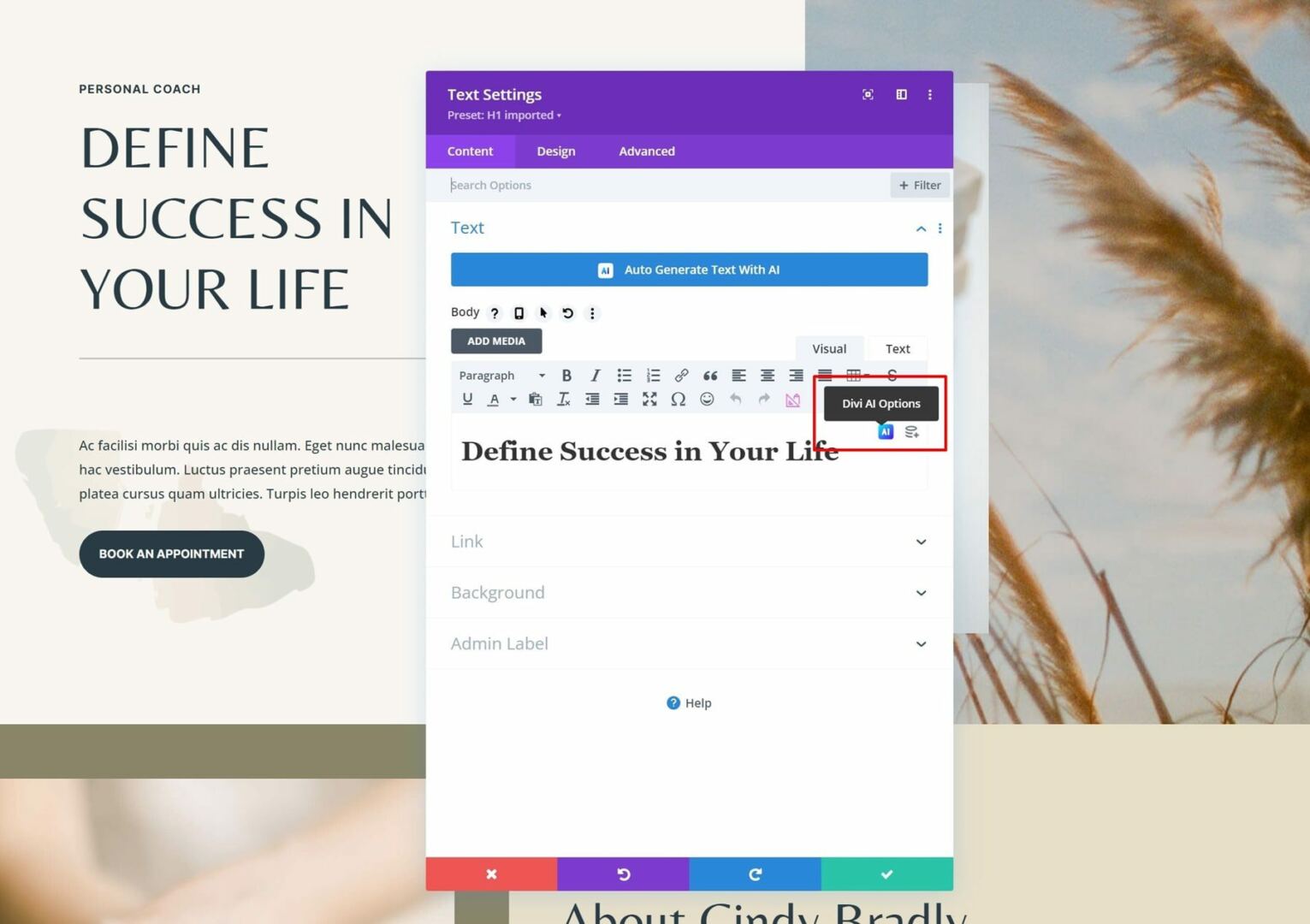 Build a Homepage Divi AI