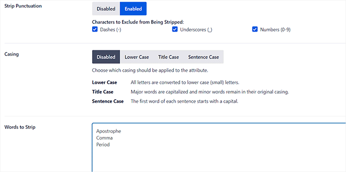 AIOSEO settings for Filename