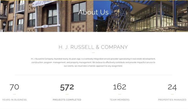Company description example: h.j. russel & company