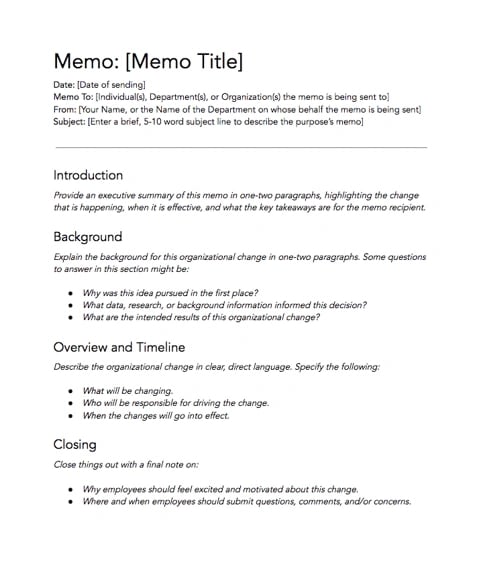 Memo template