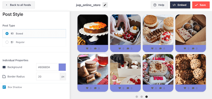Adding a box style to an embedded social media feed