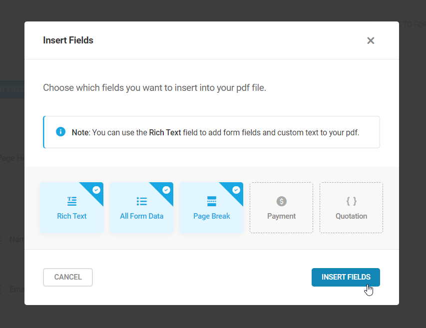 Forminator - Add PDF Fields