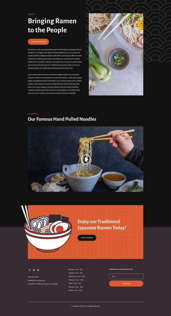 Ramen Shop Layout Pack for Divi