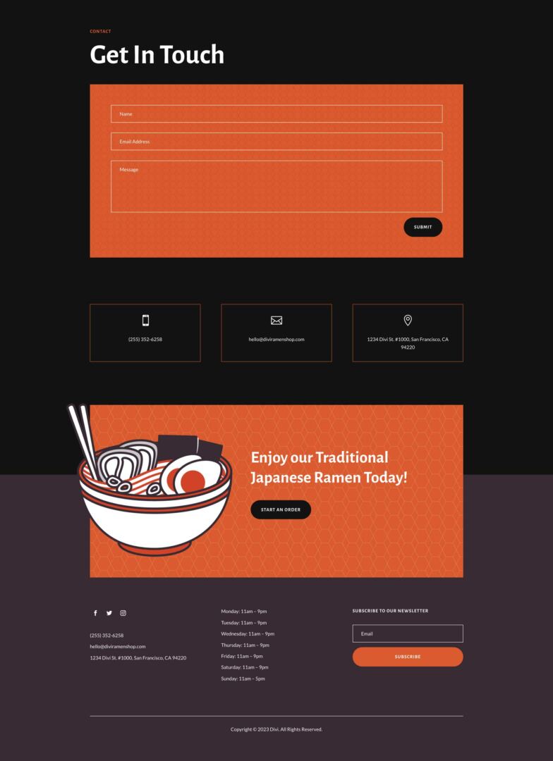 Ramen Shop Layout Pack for Divi