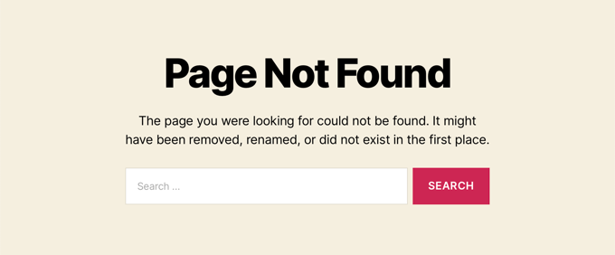 Default WordPress 404 page