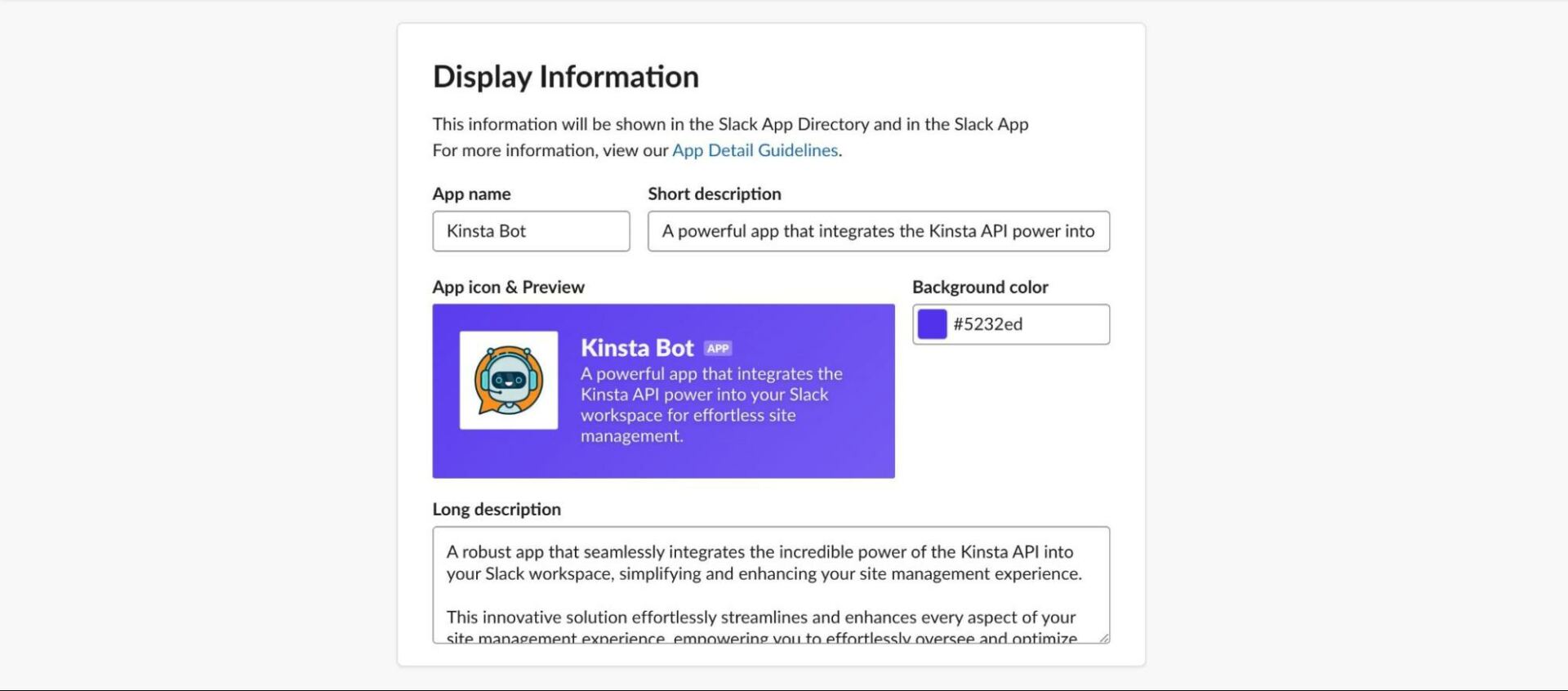 Slackbot display information