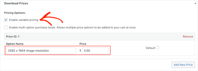 Creating a product with variable pricing using Easy Digital Downloads