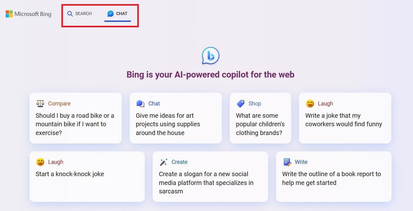 Bing AI Search or Chat