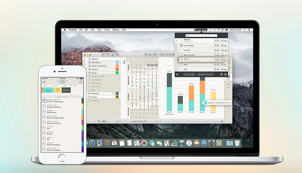 Timeline Time Tracking Application for macOS and iOS