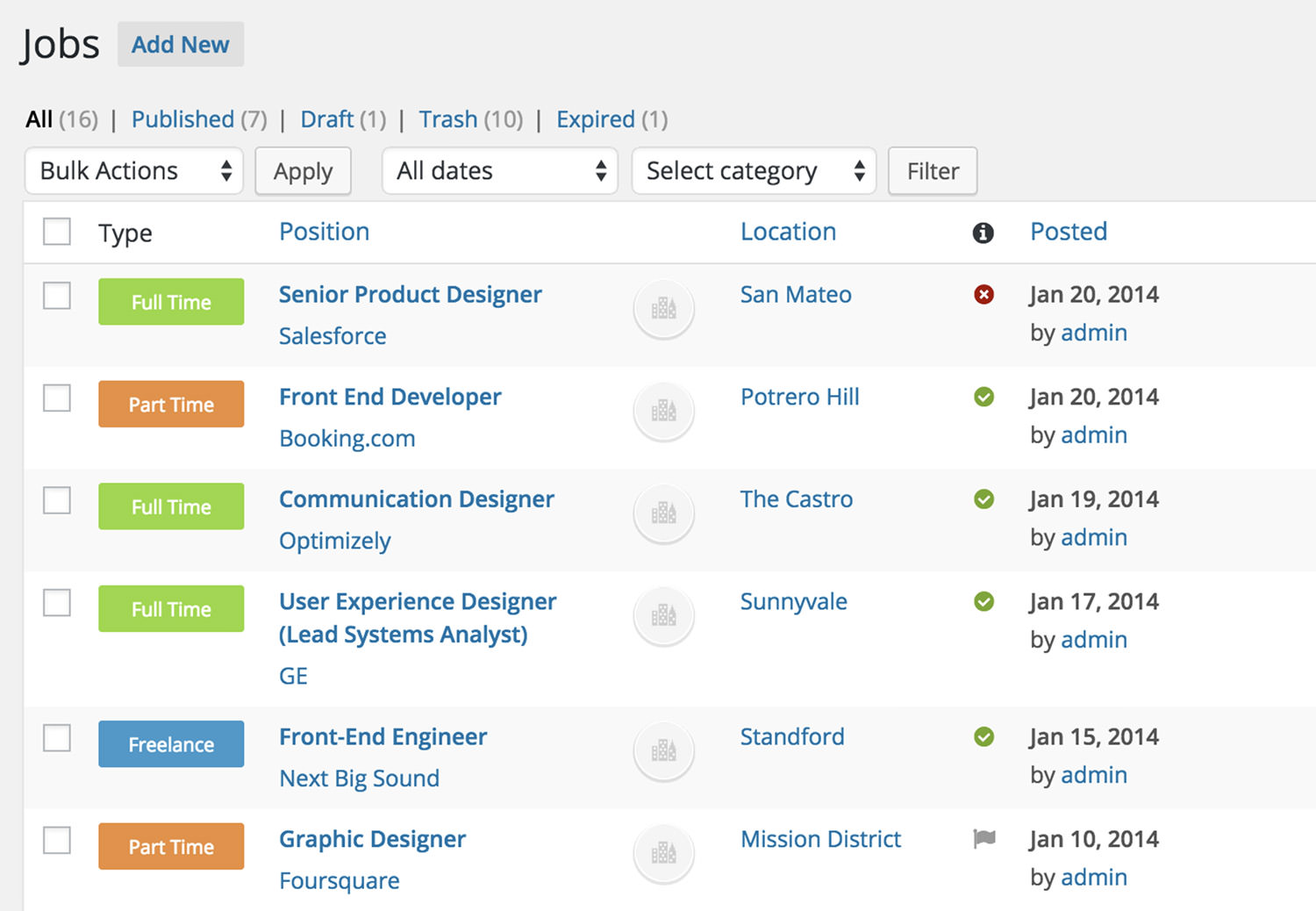 WP Job Manager Plugin