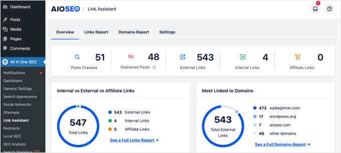 AIOSEO Link Assistant Overview