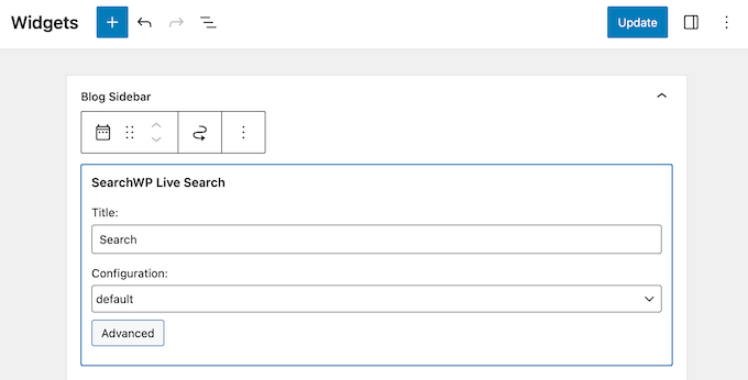 Adding live search to a widget-ready area