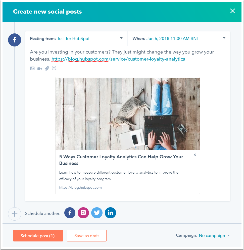 HubSpot social media tools