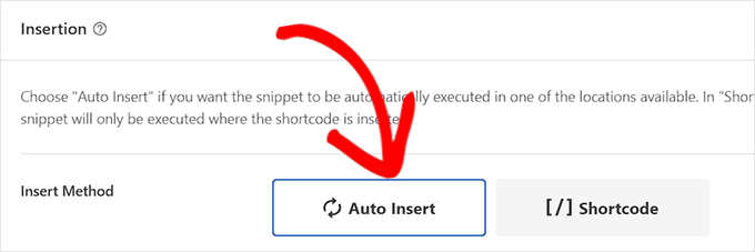 Choose insertion method