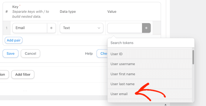 Adding dynamic tokens to an automated WordPress workflow