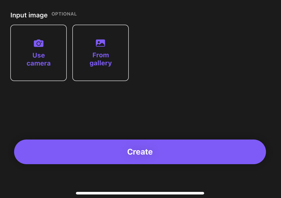 Create button