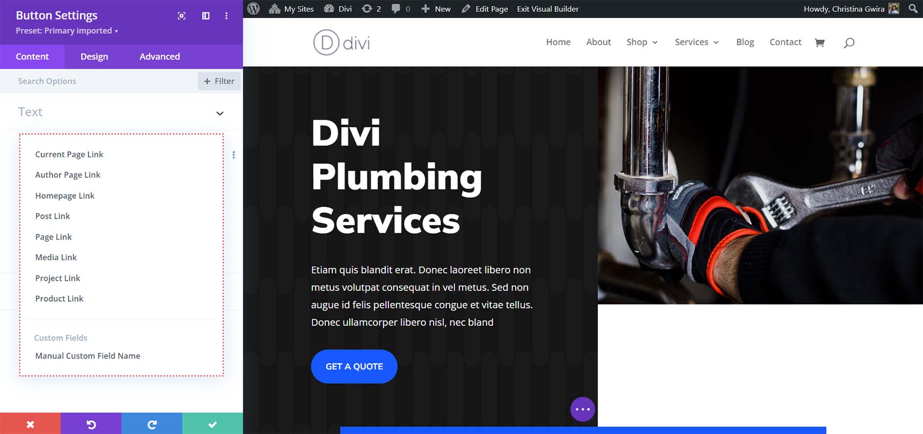 Dynamic content that you can link to within Divi