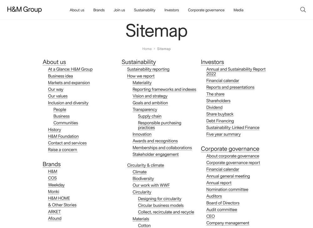 html sitemap example one of the optional website pages