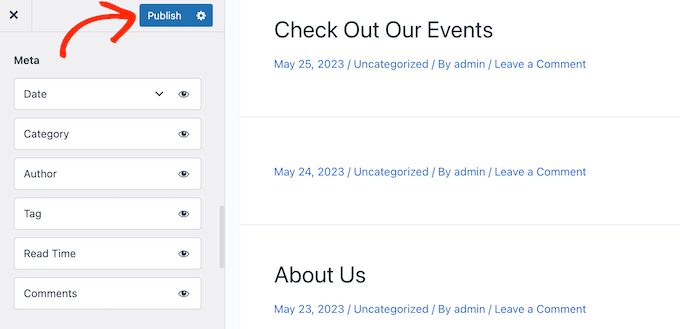 Publishing post meta data in WordPress