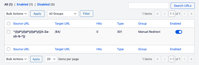 AIOSEO Redirects Log