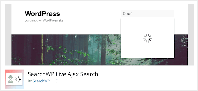 The SearchWP Ajax live WordPress plugin