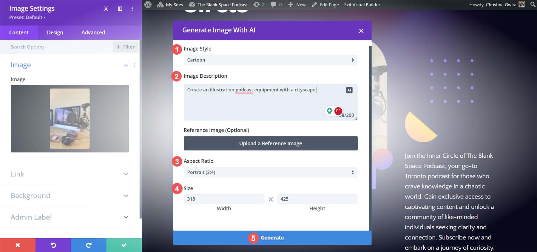 Add settings and prompts to Divi AI