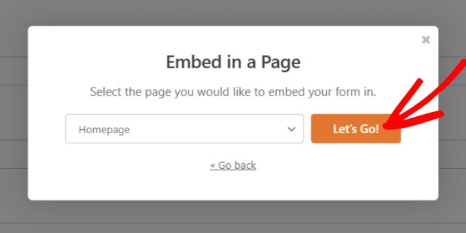 Embed user registration form in WPForms