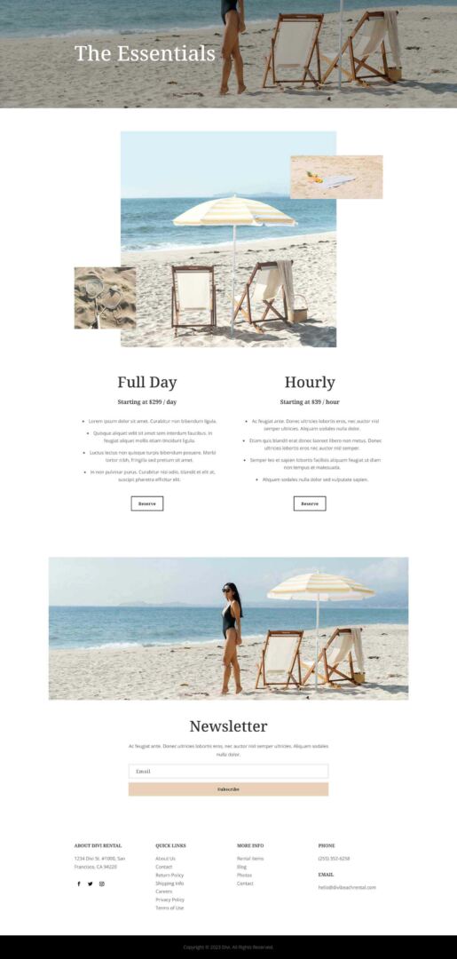 Beach Rentals Layout Pack for Divi