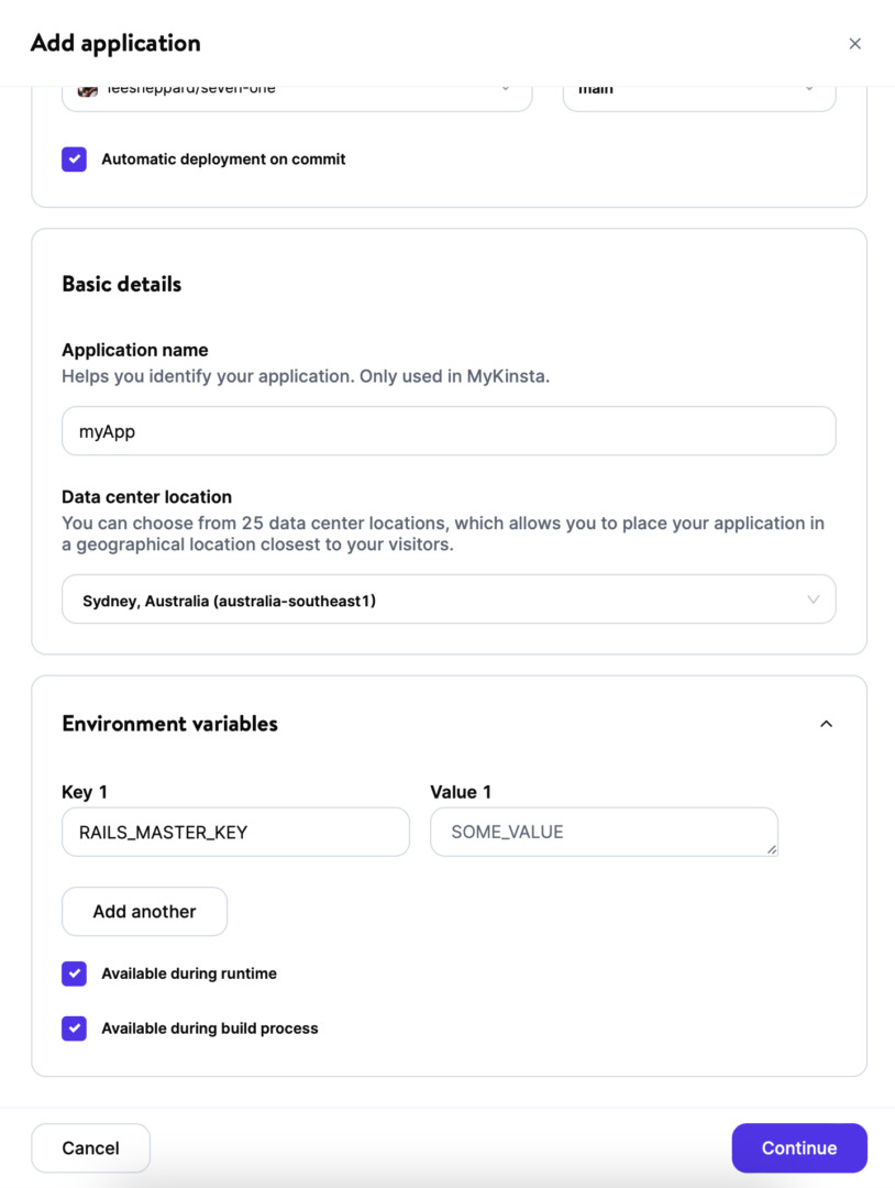 Environment variables