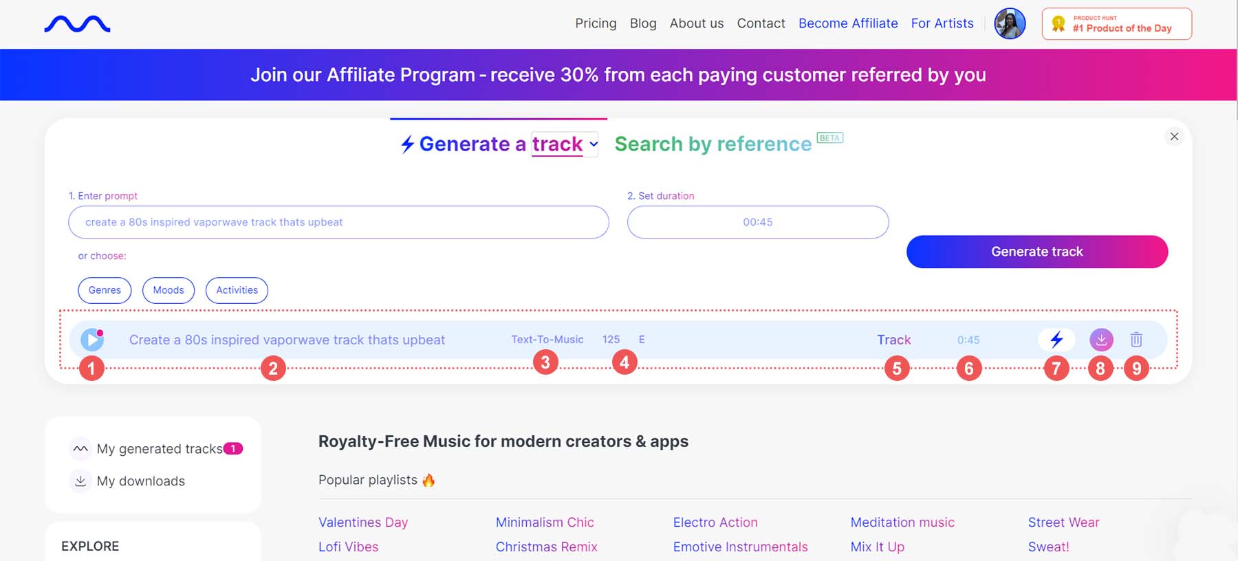 Finished Mubert Track