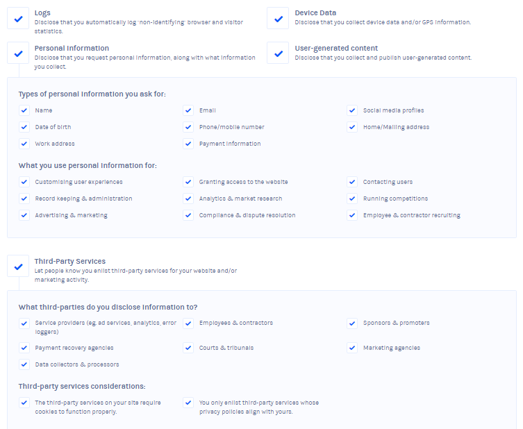 Geetterms.io Terms and Conditions Generator