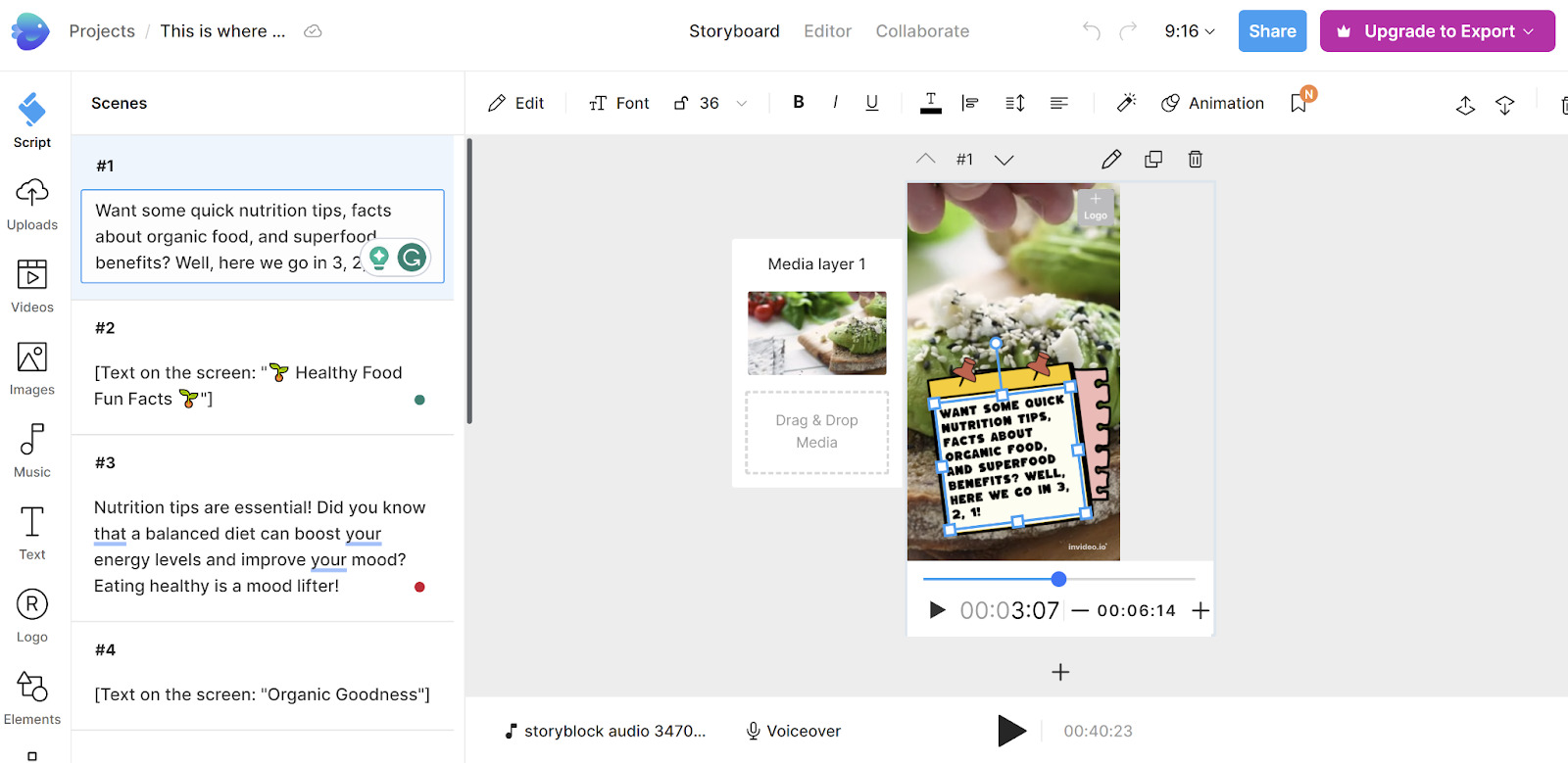 Screenshot of InVideo editor