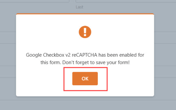 reCaptcha enabled 