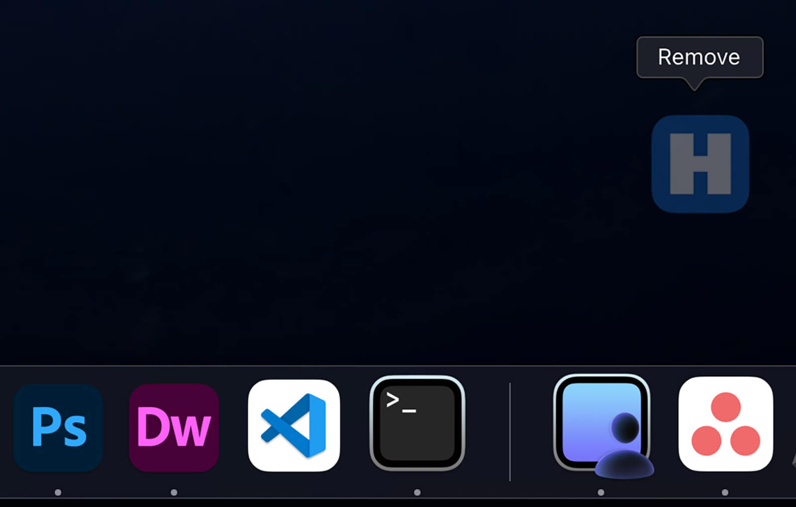 Removing app from Dock