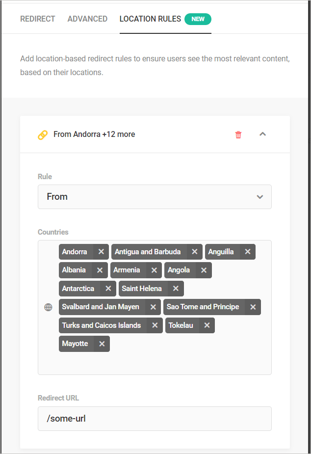 SmartCrawl Location Rules - Countries