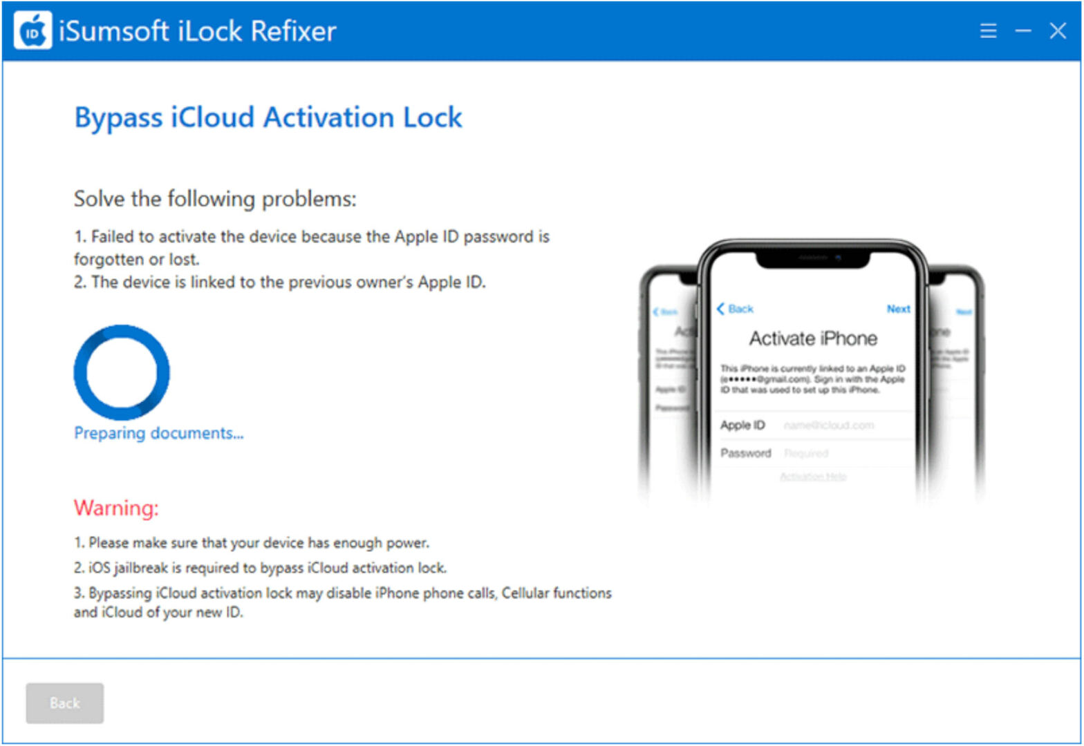 Software preparing to bypass lock