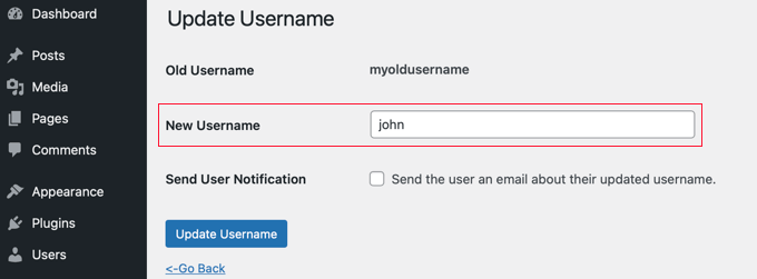 Update username