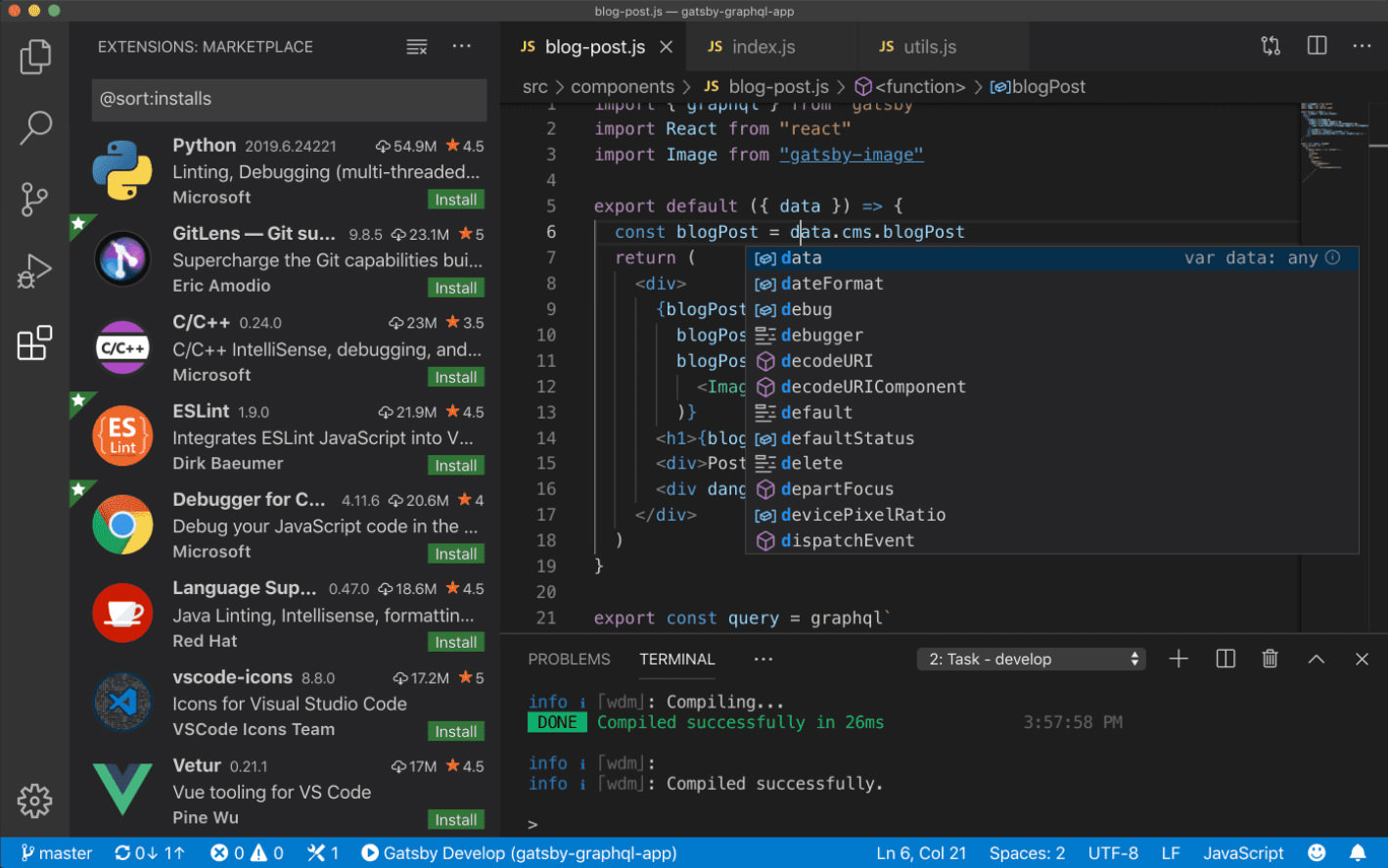 VSCode interface