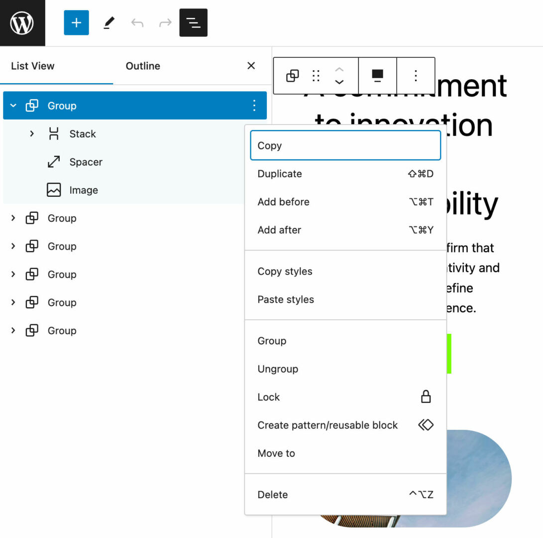 List View in WordPress 6.3