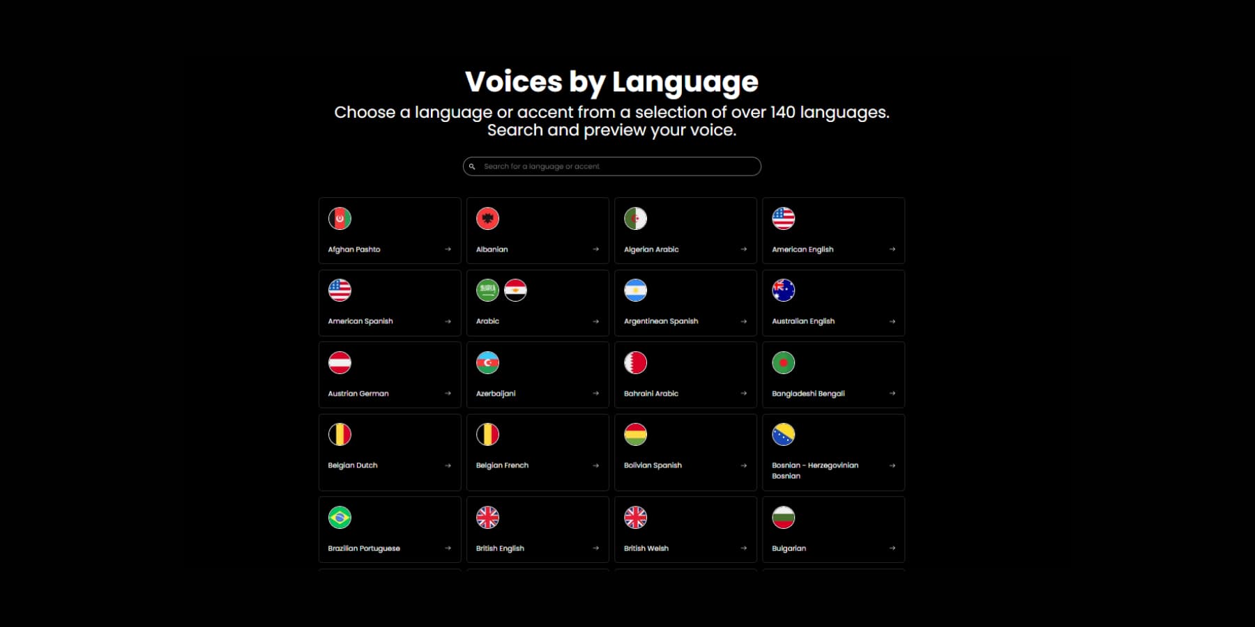 PlayHT's supported languages