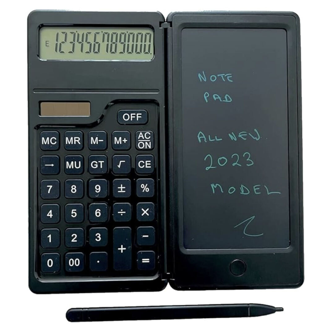 Portable Folding Calculator with LCD Writing Pad