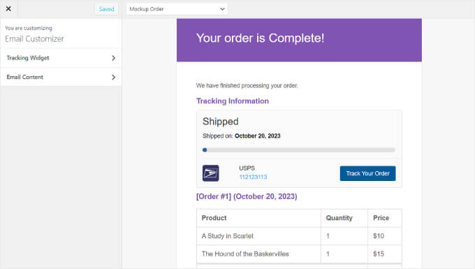 Advanced Shipment Tracking's Email Customizer
