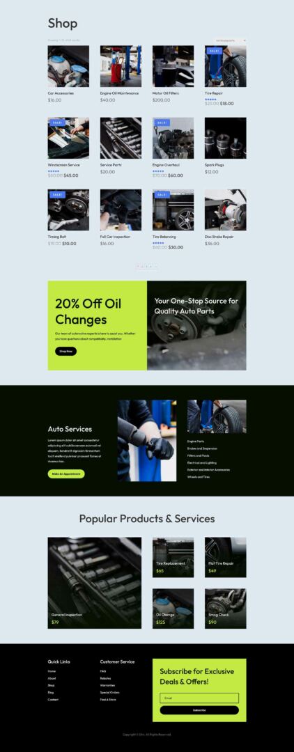 Auto PartsAuto Parts Layout Pack for Divi