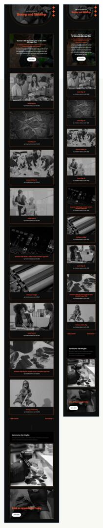 Divi Tattoo Shop Category Page layout for tablet and mobile